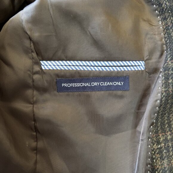 Tommy Hilfiger 40R Brown Sport Coat Blazer Jacket Check 100% Wool Made In Haiti - Picture 14 of 16
